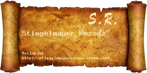 Stiegelmayer Rezső névjegykártya